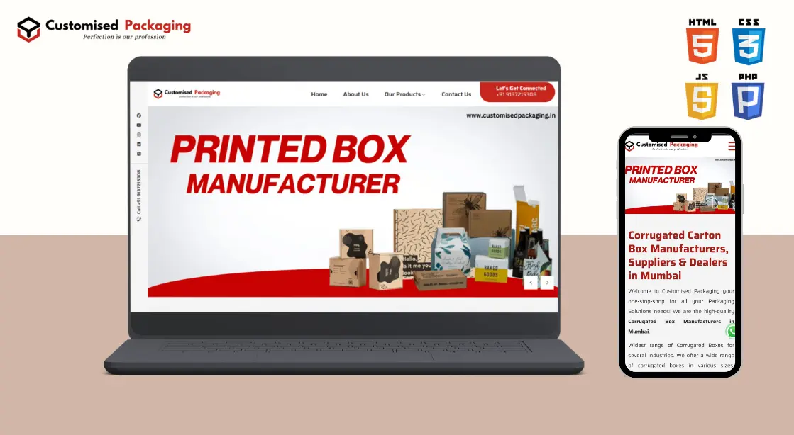 Website Design for Packaging & Branding