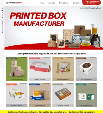 Custom packaging and printed box manufacturer website design by Web Bird